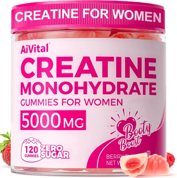 AiVital Creatine Gummies for Women — 5g + Collagen + BCAA