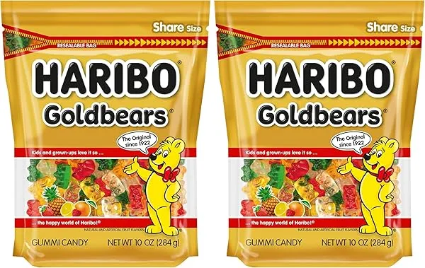 Haribo Sour Gold-Bears bag Gummies bottle