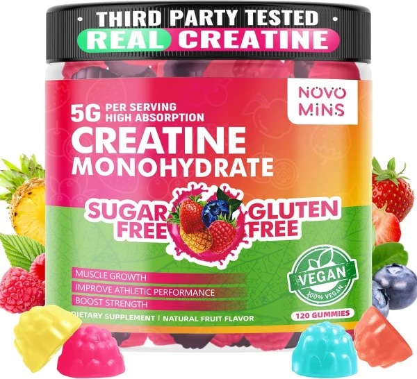Novomins Creatine Monohydrate Gummies 120 Count