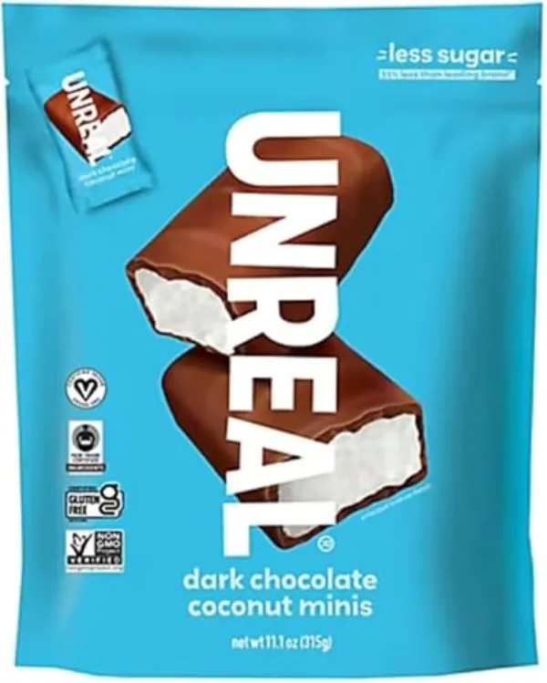 Unreal Candy Unreal Dark Chocolate Peanut Gems Gummies bottle
